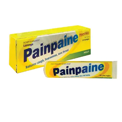 Viên ngậm giảm ho PAINPAINE Hương bạc hà (Hộp 1 tuýp x 24 viên)